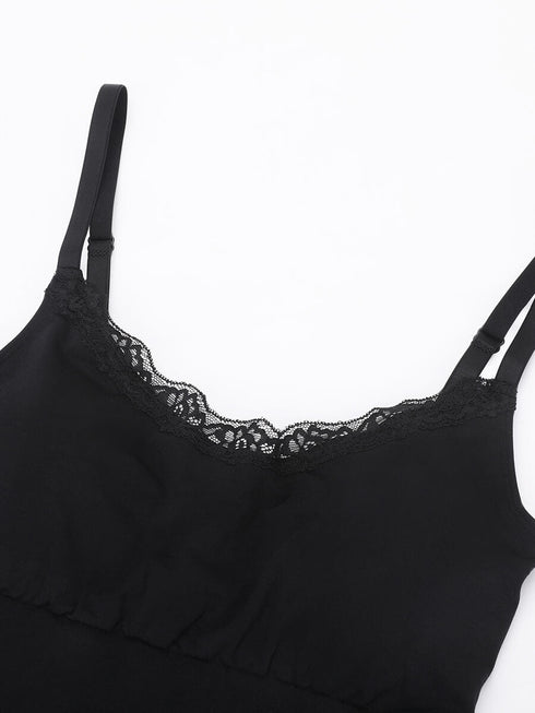 Well-in Vogue Seamless lace Cami Waist Abdomen Shaping Thong Bodysuit